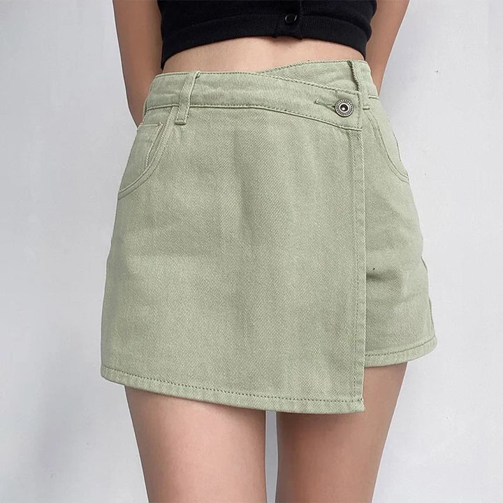 Women's High Waist Jeans Mini Skirt – Classic Look, Modern Design