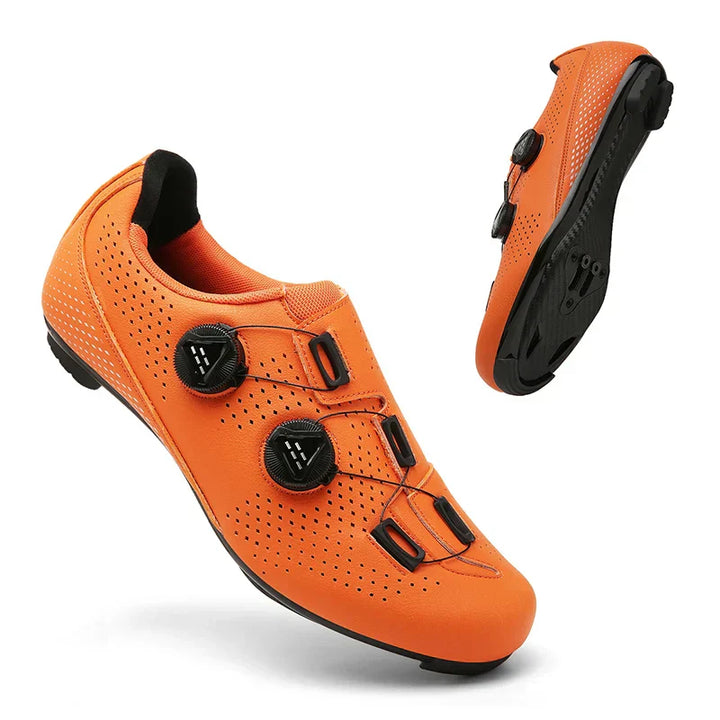 Orange Men's Mountain Self-Locking Cycling Shoes – MTB Clip Pedal Shoes