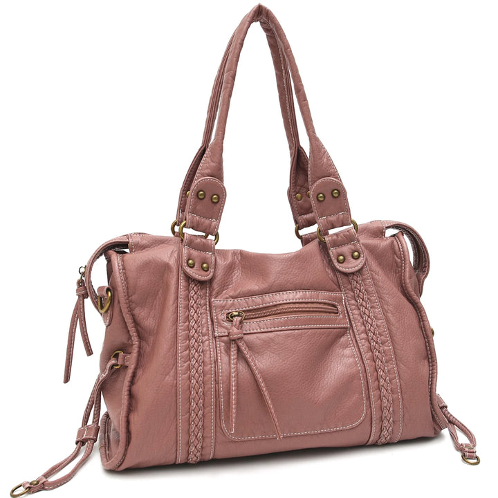 Wegańska torba na ramię w stylu vintage – Elegancka damska torba na ramię z eko-skóry