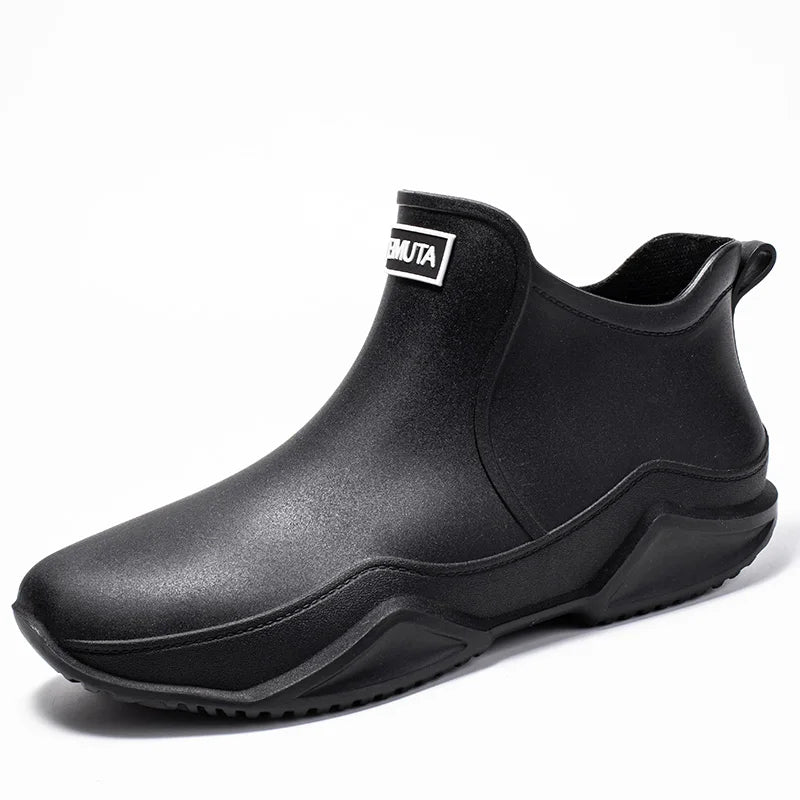 Bottes de pluie montantes imperméables pour homme, faciles à enfiler et à semelle antidérapante