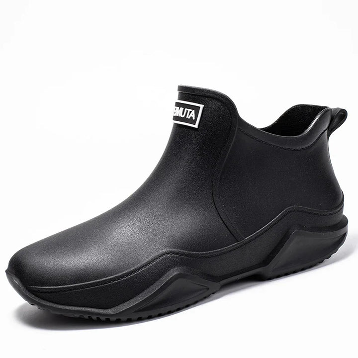 Bottes de pluie montantes imperméables pour homme, faciles à enfiler et à semelle antidérapante