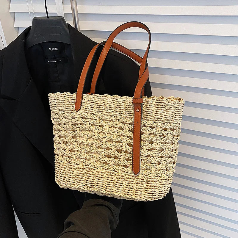 Luxury Straw Bag Women – Handmade Shoulder Bag Summer 2025