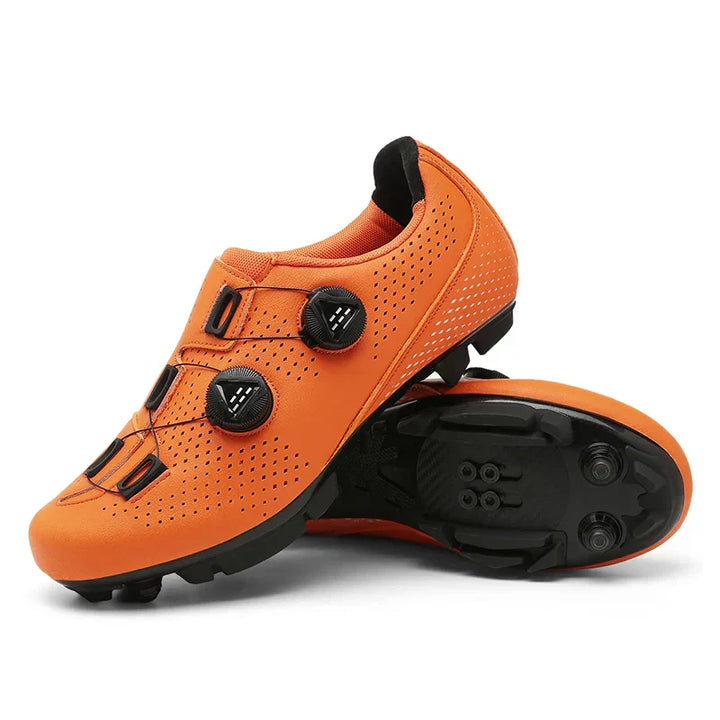 Orange Men's Mountain Self-Locking Cycling Shoes – MTB Clip Pedal Shoes