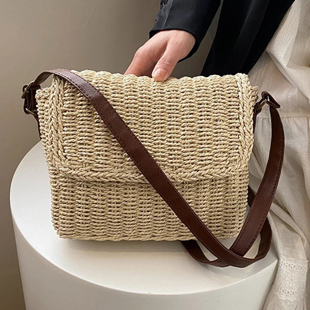 Straw Shoulder Bag Women – Handmade Raffia Crossbody Summer