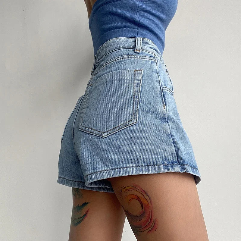 Women's High Waist Jeans Mini Skirt – Classic Look, Modern Design