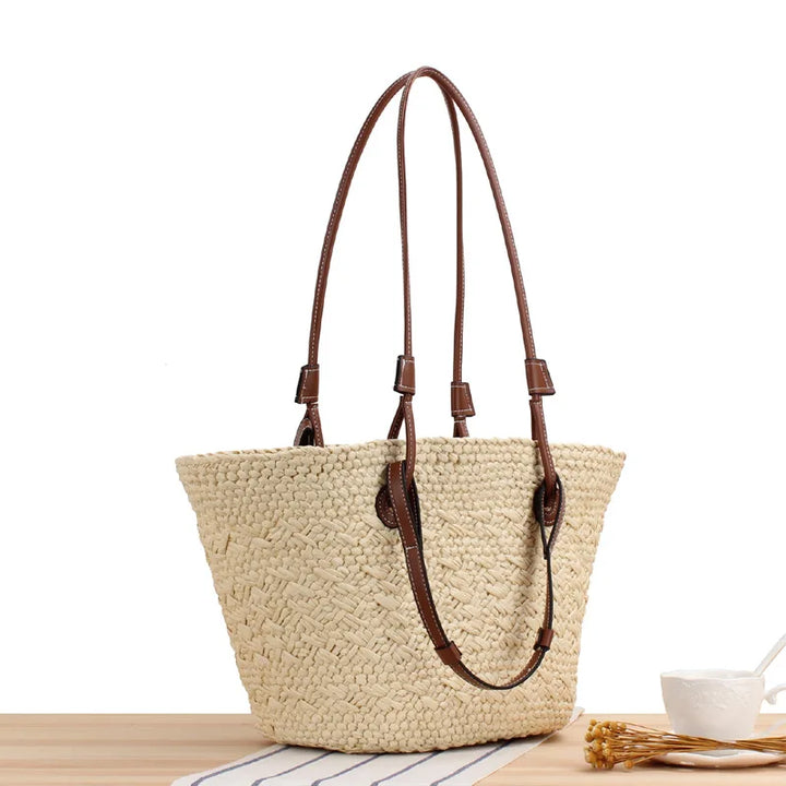 Boho Beach Bag Women – Handmade Raffia Shoulder Bag Summer 2025