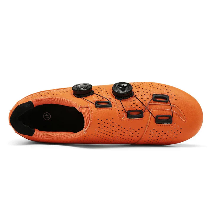 Orange Men's Mountain Self-Locking Cycling Shoes – MTB Clip Pedal Shoes