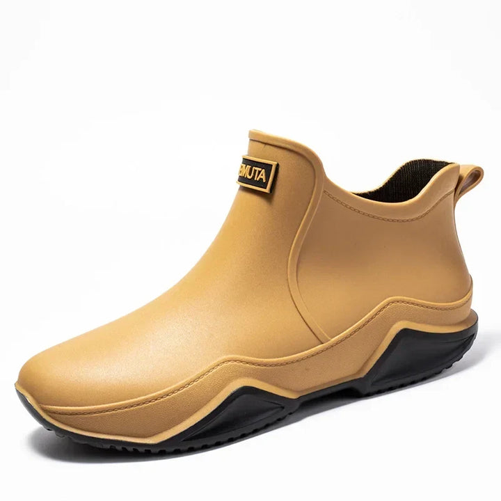 Bottes de pluie montantes imperméables pour homme, faciles à enfiler et à semelle antidérapante