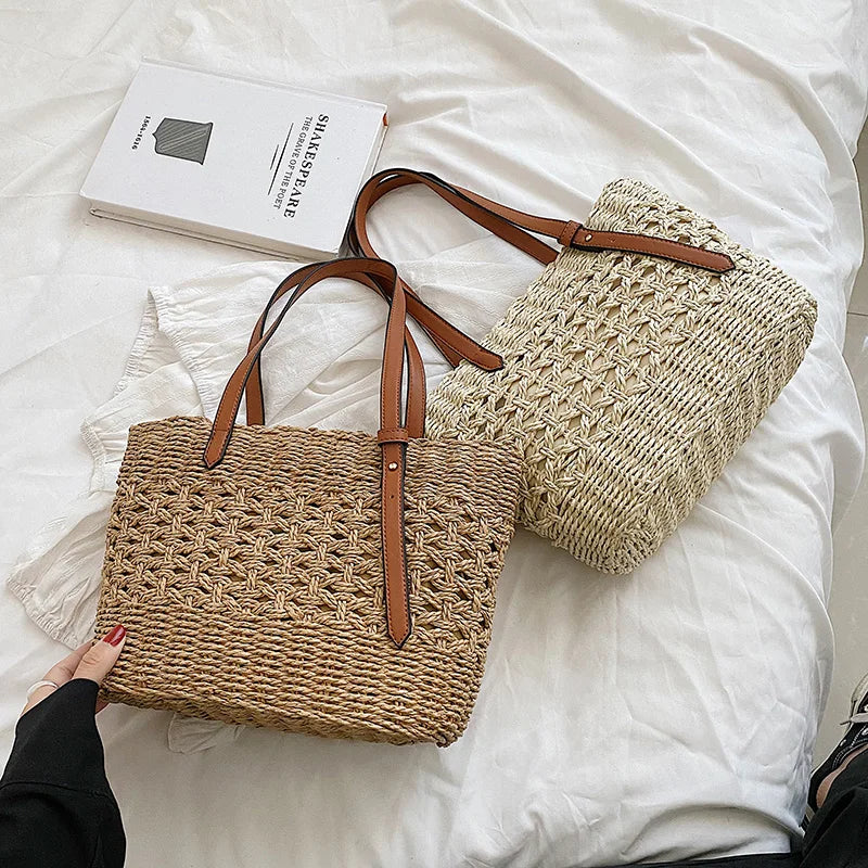 Luxury Straw Bag Women – Handmade Shoulder Bag Summer 2025
