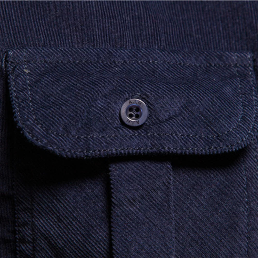 Solid color corduroy long-sleeve shirts