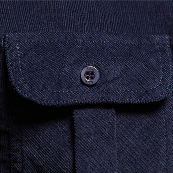 Solid color corduroy long-sleeve shirts