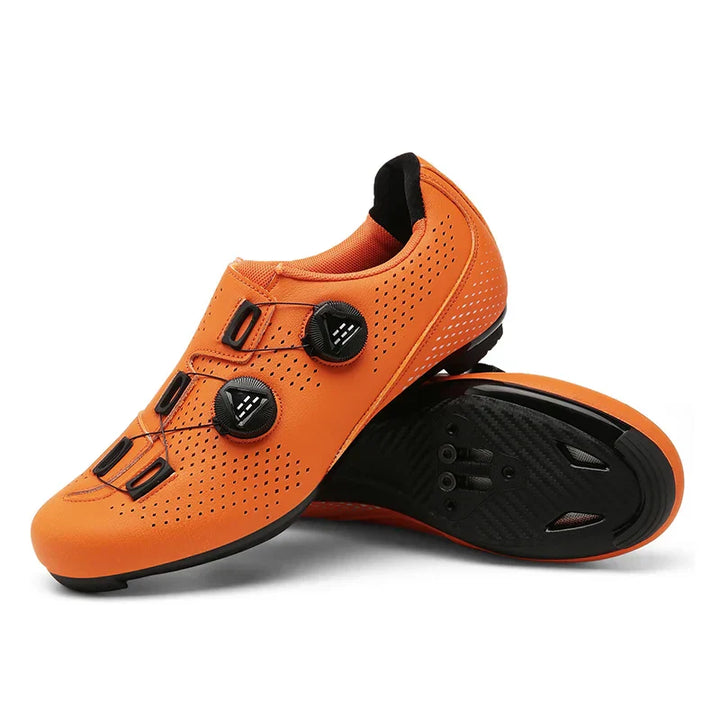 Orange Men's Mountain Self-Locking Cycling Shoes – MTB Clip Pedal Shoes