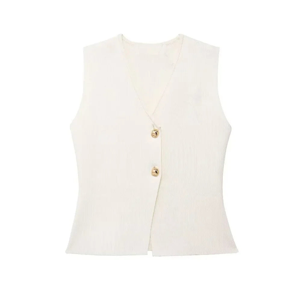 Gilet Top avec décolleté en V – stretch doux, chic de Stockholm