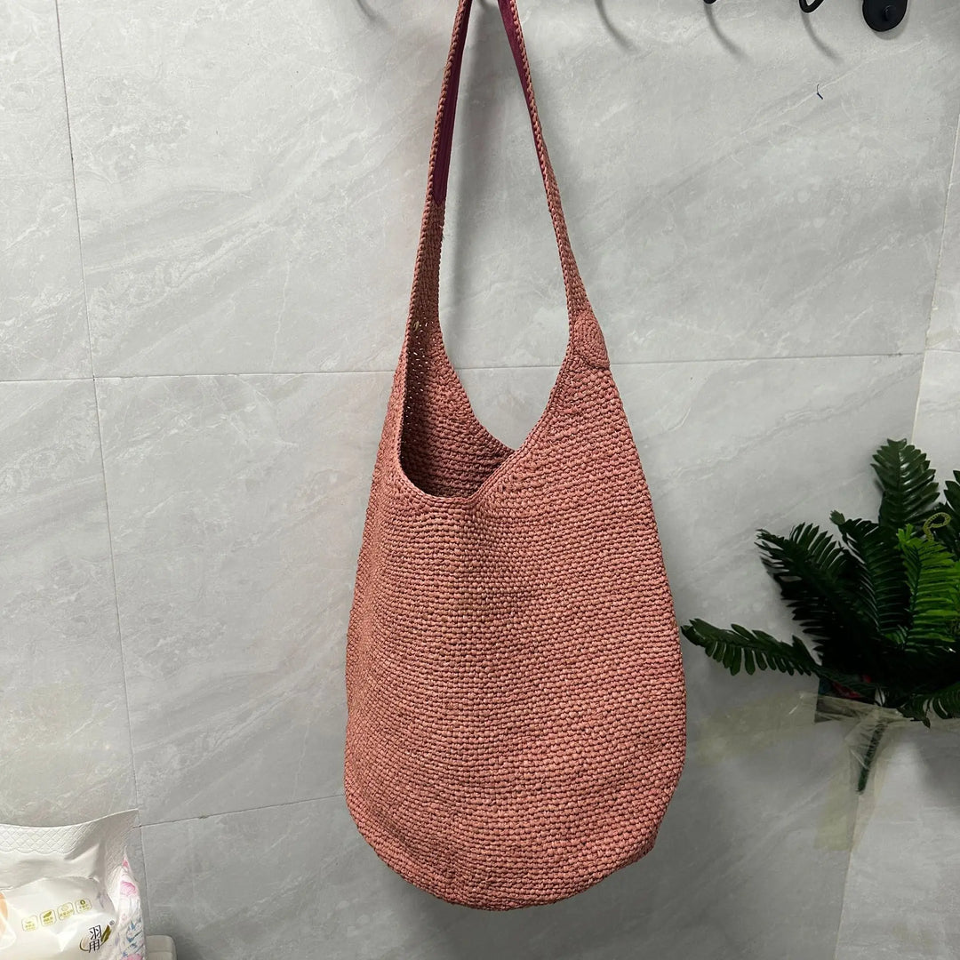 Boho Straw Bag Women – Handmade Beach Bag Summer 2025 Shopper
