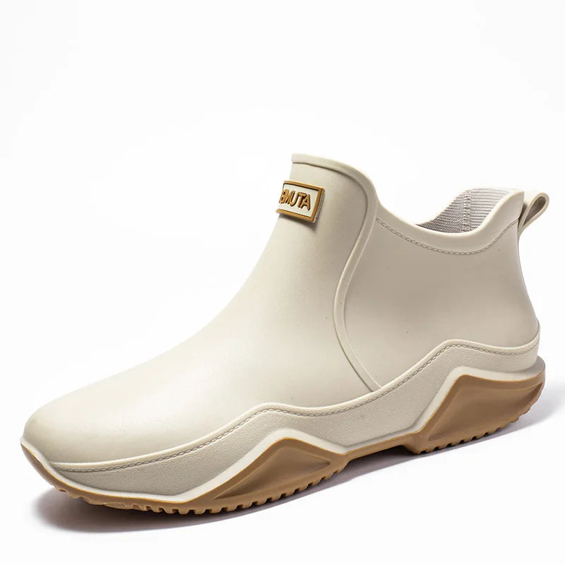 Bottes de pluie montantes imperméables pour homme, faciles à enfiler et à semelle antidérapante