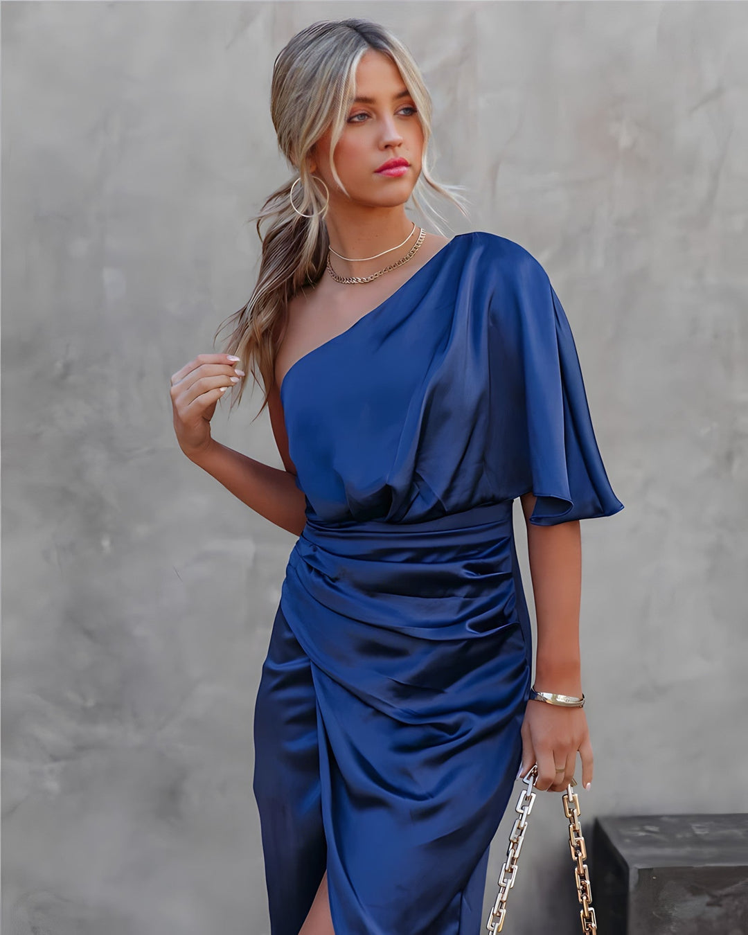 Women's Dress Satin Dress Asymmetrical Sleeveless For Summer