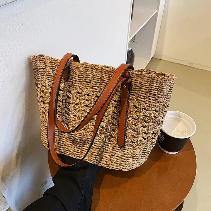 Luxury Straw Bag Women – Handmade Shoulder Bag Summer 2025
