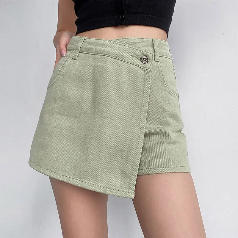 Women's High Waist Jeans Mini Skirt – Classic Look, Modern Design