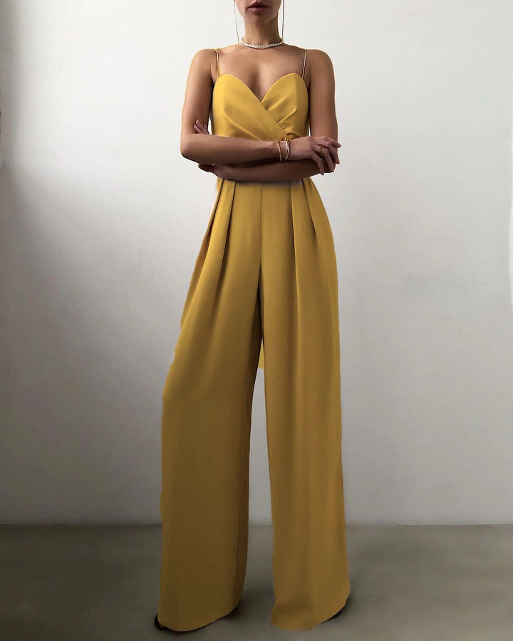Elegant jumpsuit with spaghetti straps for women