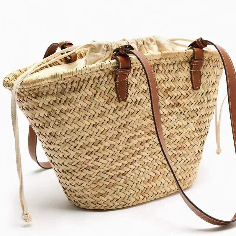 Luxury Straw Bag Women – Large Beach Bag Summer 2025 Shopper Design