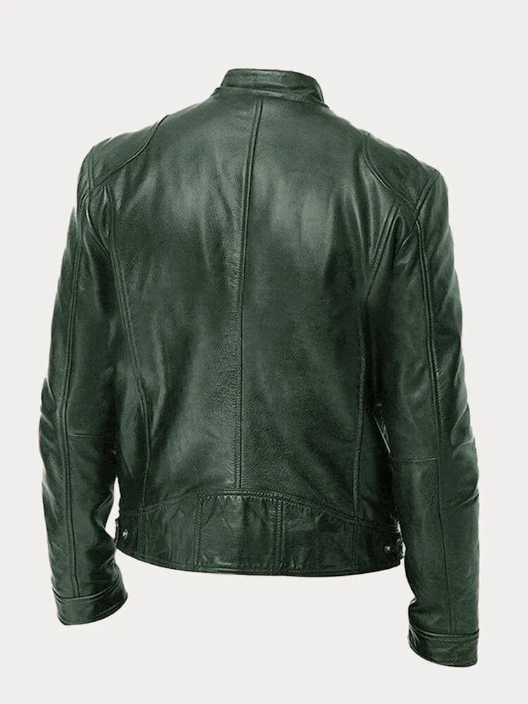 Men's Black Leather Biker Jacket Premium Moto Style – Slim Fit Jacket