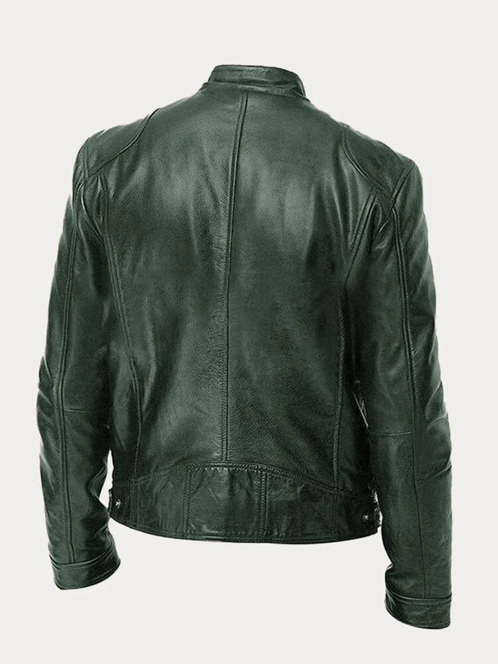 Men's Black Leather Biker Jacket Premium Moto Style – Slim Fit Jacket