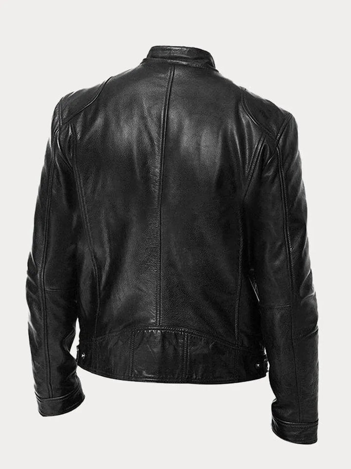 Men's Black Leather Biker Jacket Premium Moto Style – Slim Fit Jacket