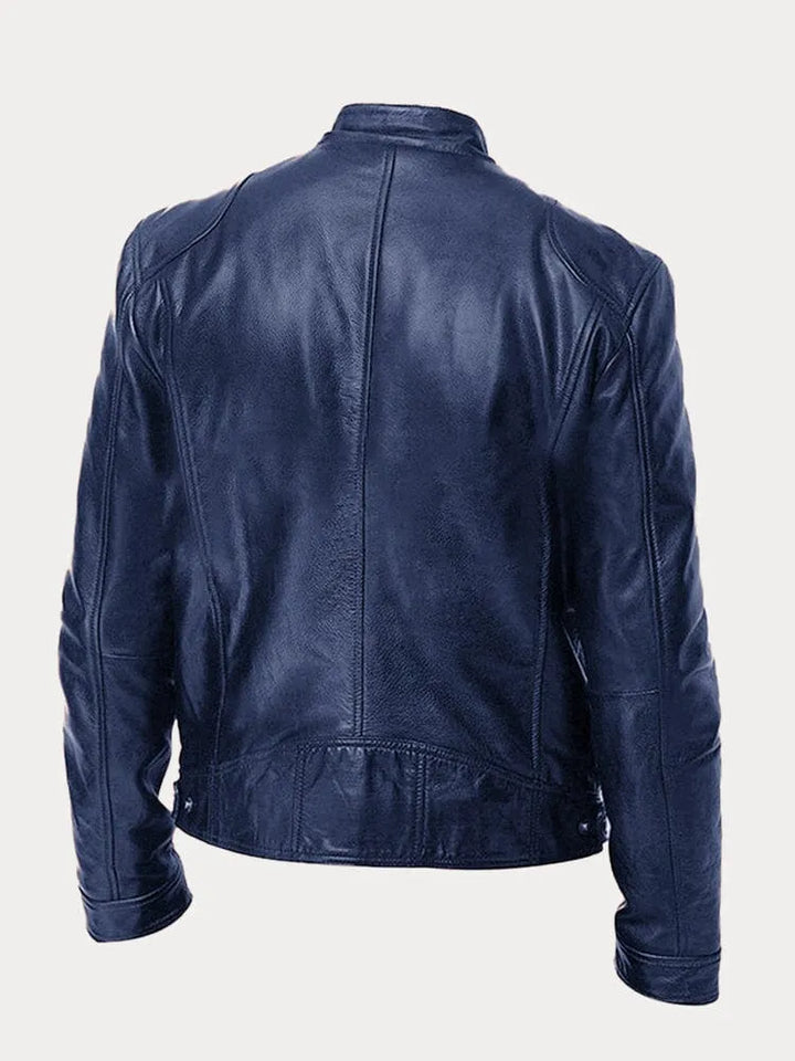 Men's Black Leather Biker Jacket Premium Moto Style – Slim Fit Jacket