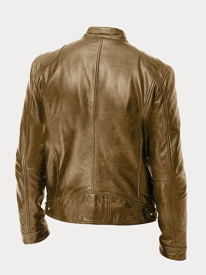 Men's Black Leather Biker Jacket Premium Moto Style – Slim Fit Jacket