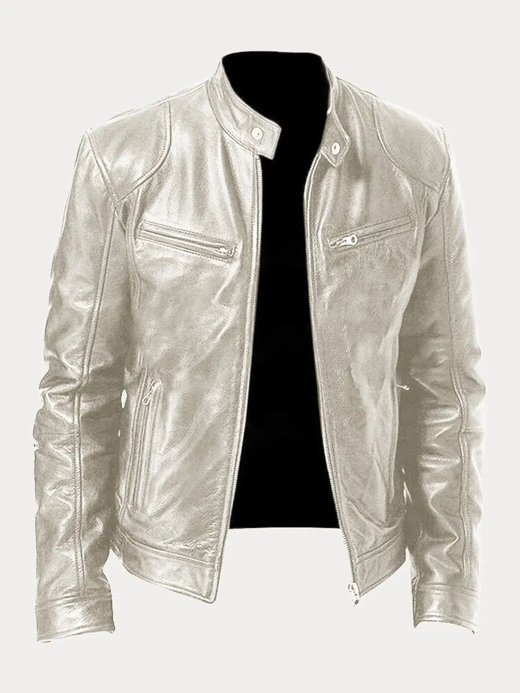 Men's Black Leather Biker Jacket Premium Moto Style – Slim Fit Jacket