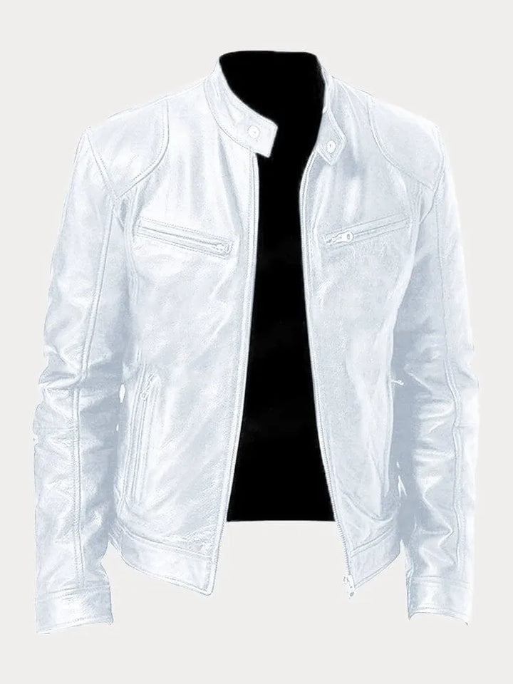 Men's Black Leather Biker Jacket Premium Moto Style – Slim Fit Jacket