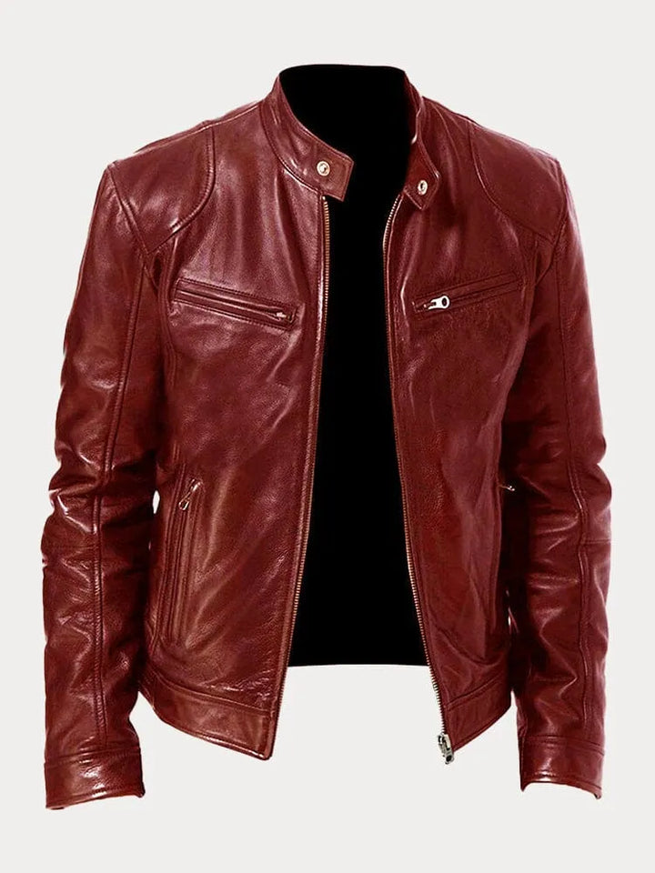 Men's Black Leather Biker Jacket Premium Moto Style – Slim Fit Jacket