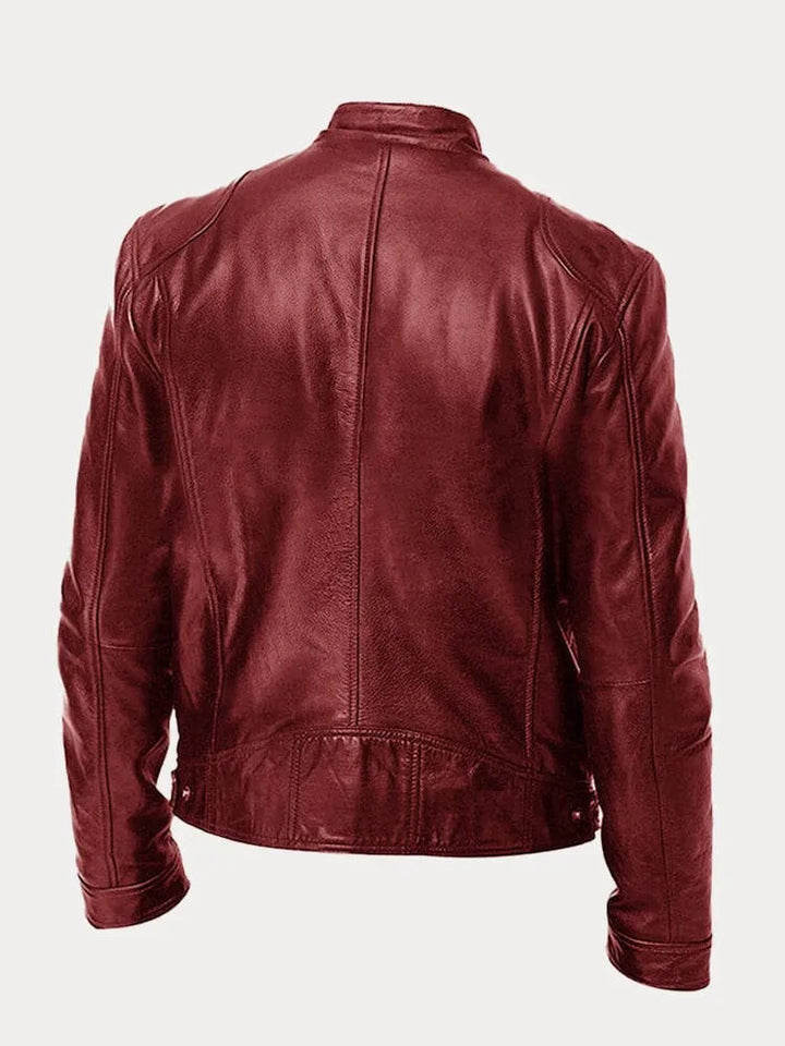 Men's Black Leather Biker Jacket Premium Moto Style – Slim Fit Jacket