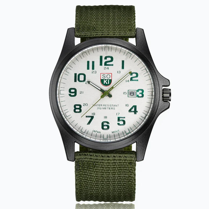 Herren Militär Stil Braune Armbanduhr – Robuste Taktische Lederuhr