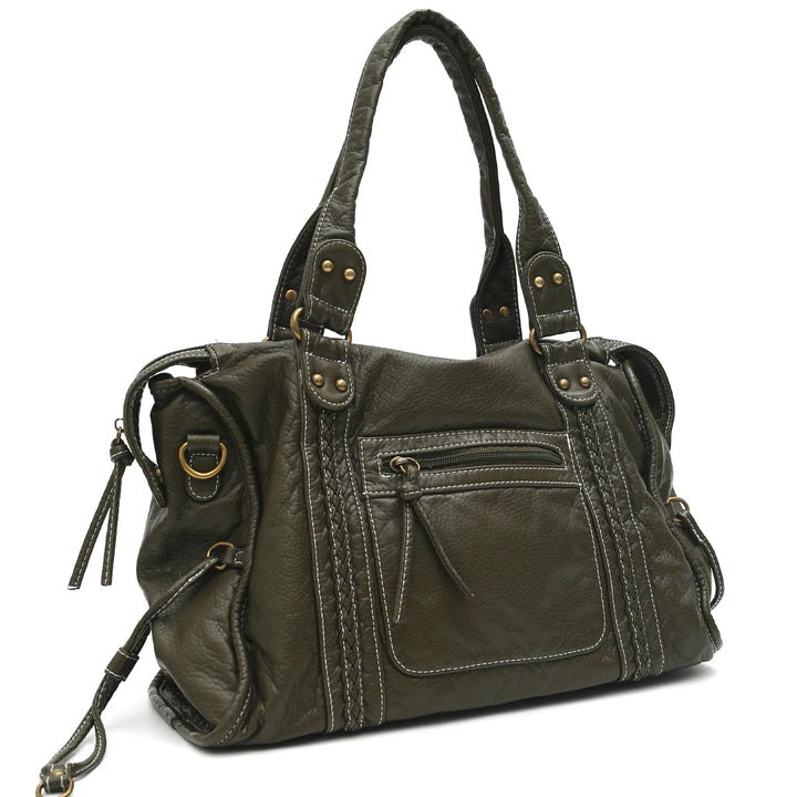 Wegańska torba na ramię w stylu vintage – Elegancka damska torba na ramię z eko-skóry