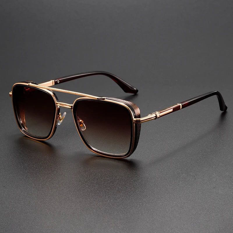 Herren Retro Metall Punk Sonnenbrillen – Vintage UV Schutz Shades