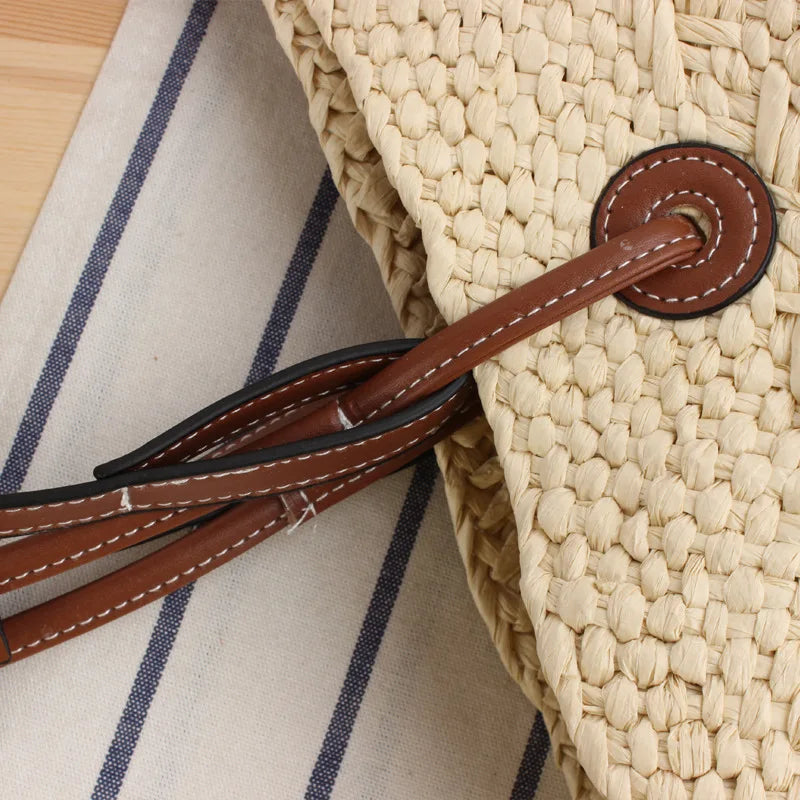Boho Beach Bag Women – Handmade Raffia Shoulder Bag Summer 2025