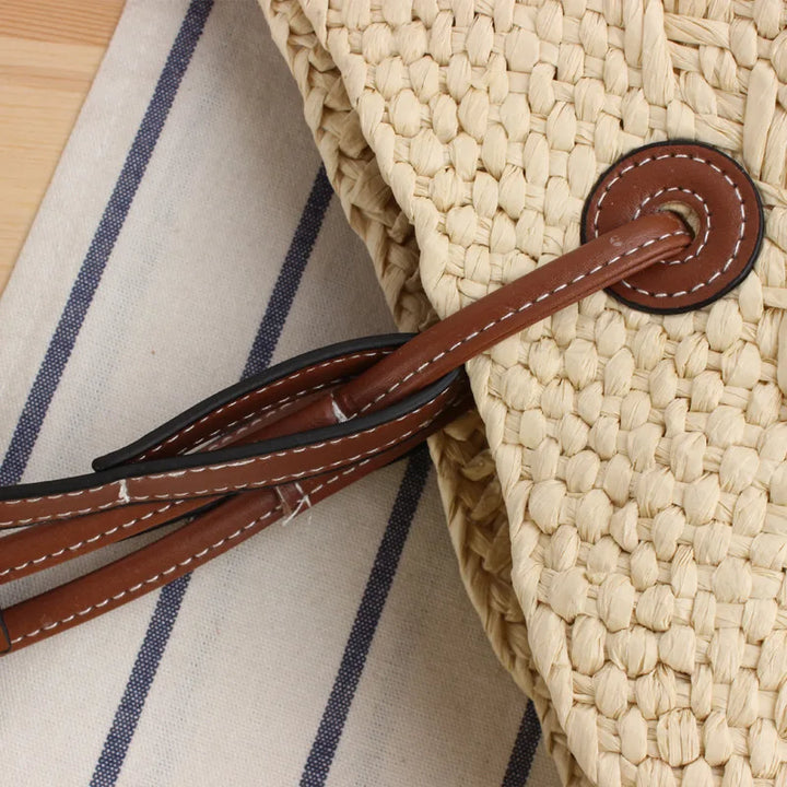Boho Beach Bag Women – Handmade Raffia Shoulder Bag Summer 2025
