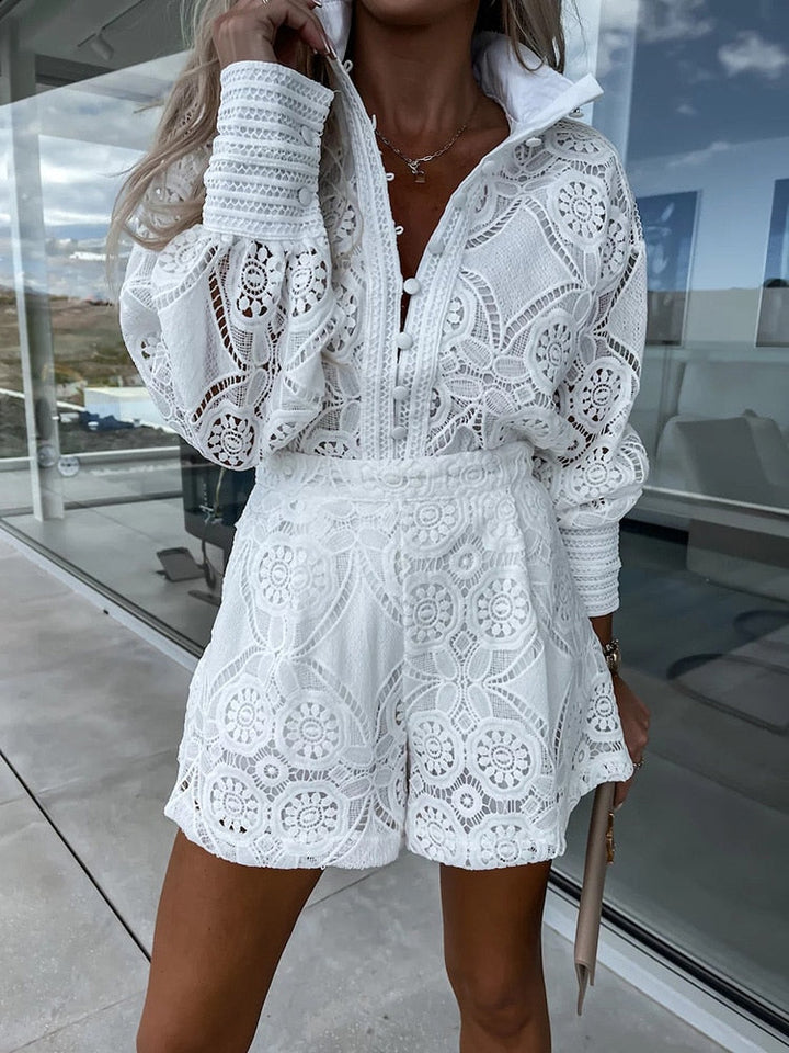 Boho Chic Summer Set – Light Top & Shorts for Women