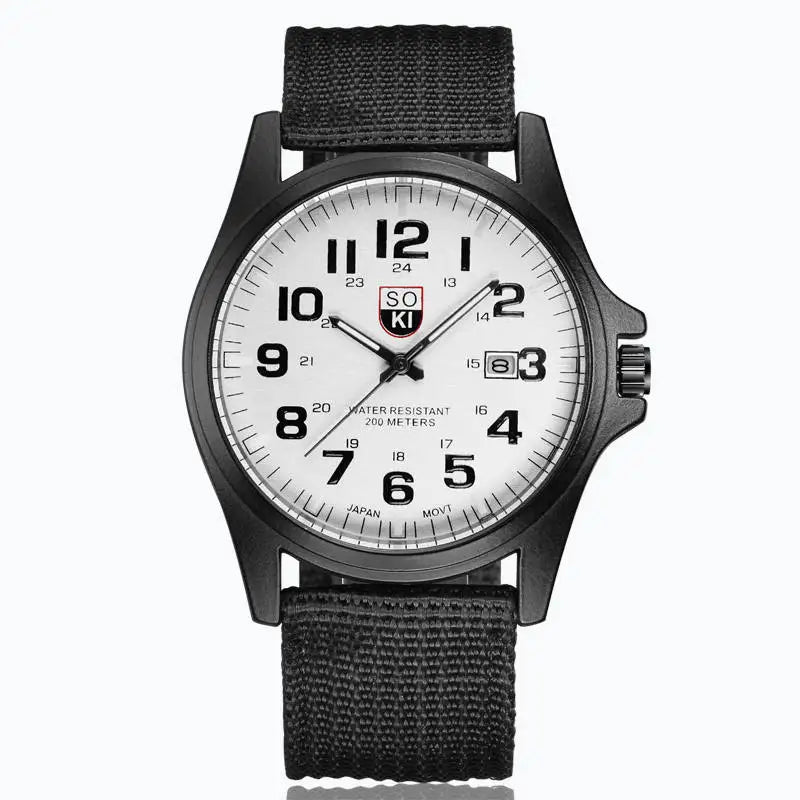 Herren Militär Stil Braune Armbanduhr – Robuste Taktische Lederuhr