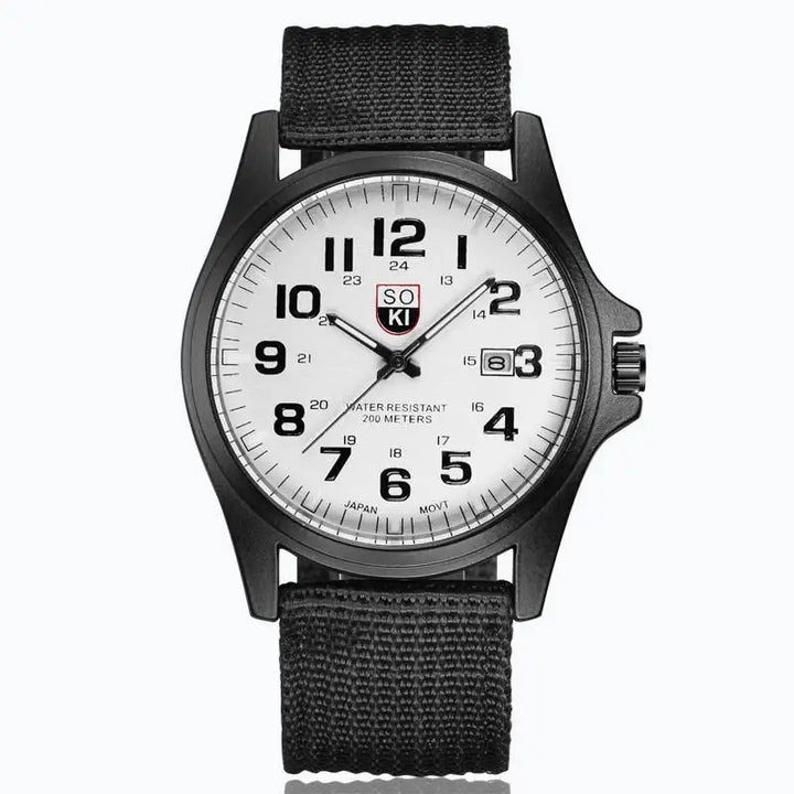 Herren Militär Stil Braune Armbanduhr – Robuste Taktische Lederuhr