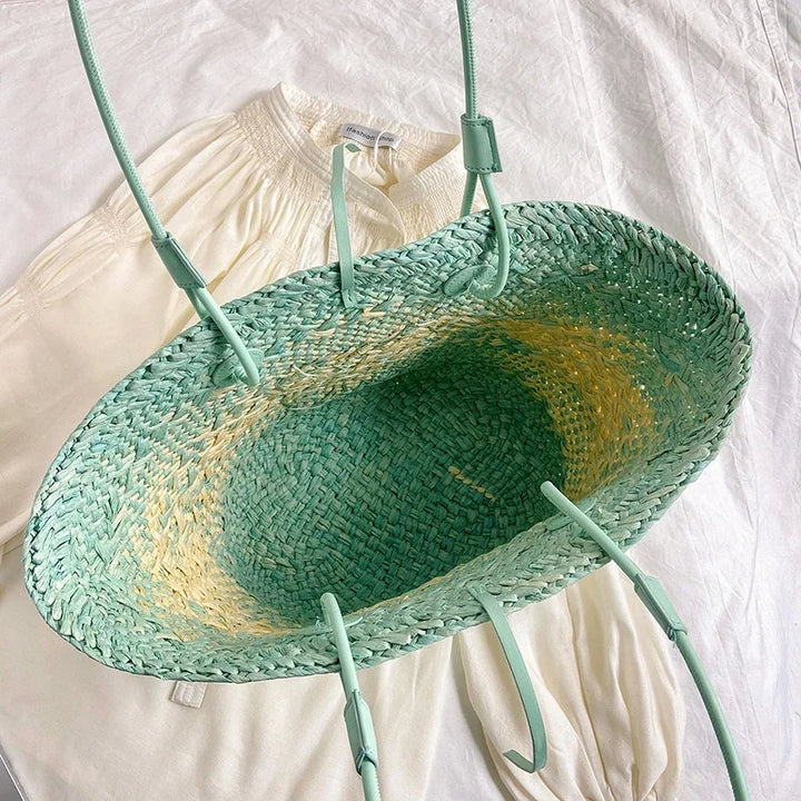 French Luxury Beach Bag Women – Handmade Raffia Summer Bag