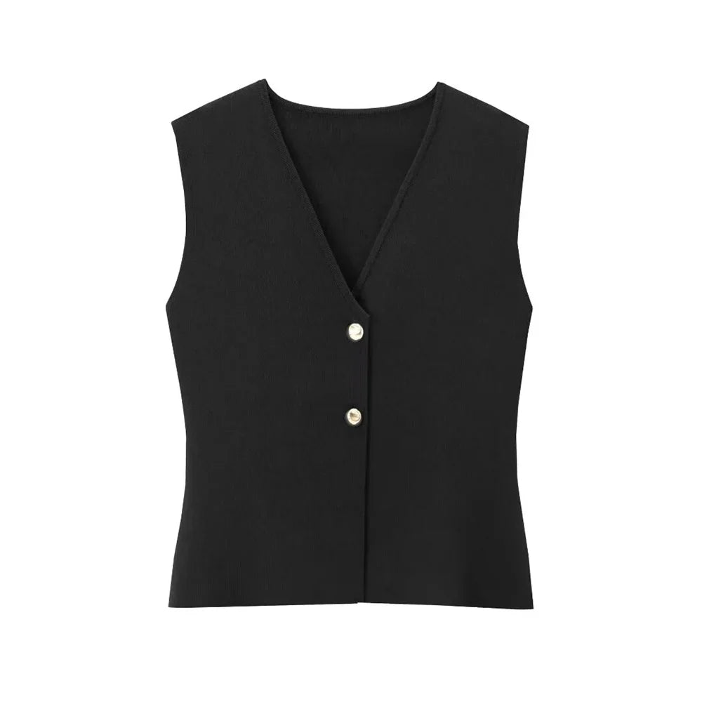Gilet Top avec décolleté en V – stretch doux, chic de Stockholm