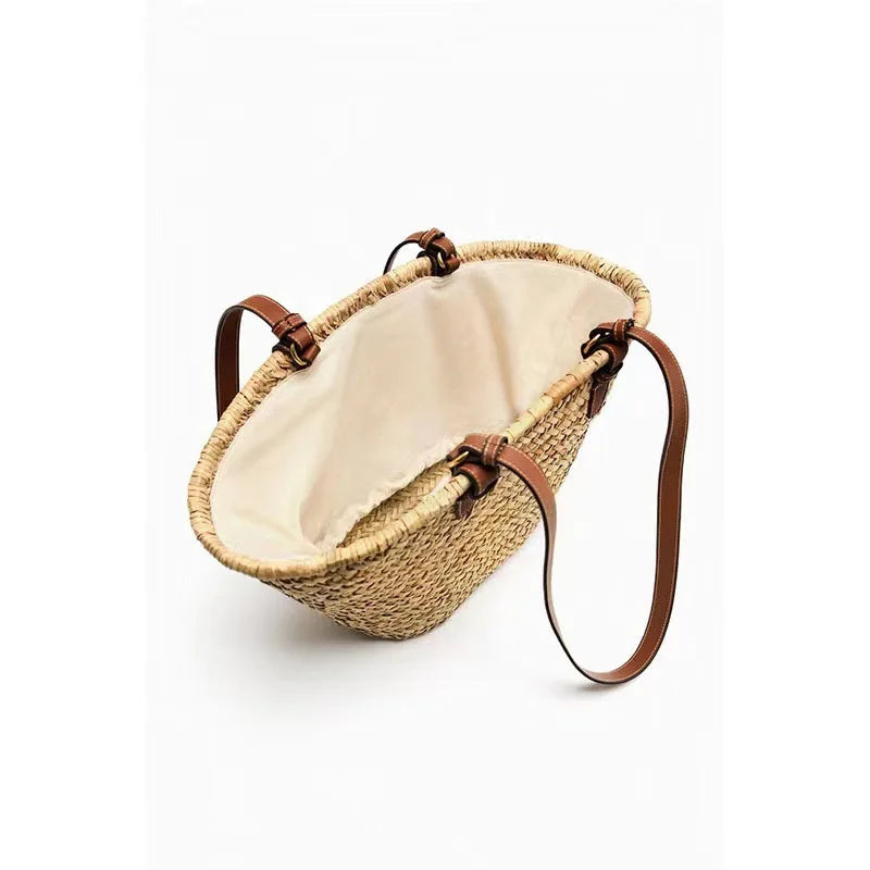 Luxury Straw Bag Women – Large Beach Bag Summer 2025 Shopper Design