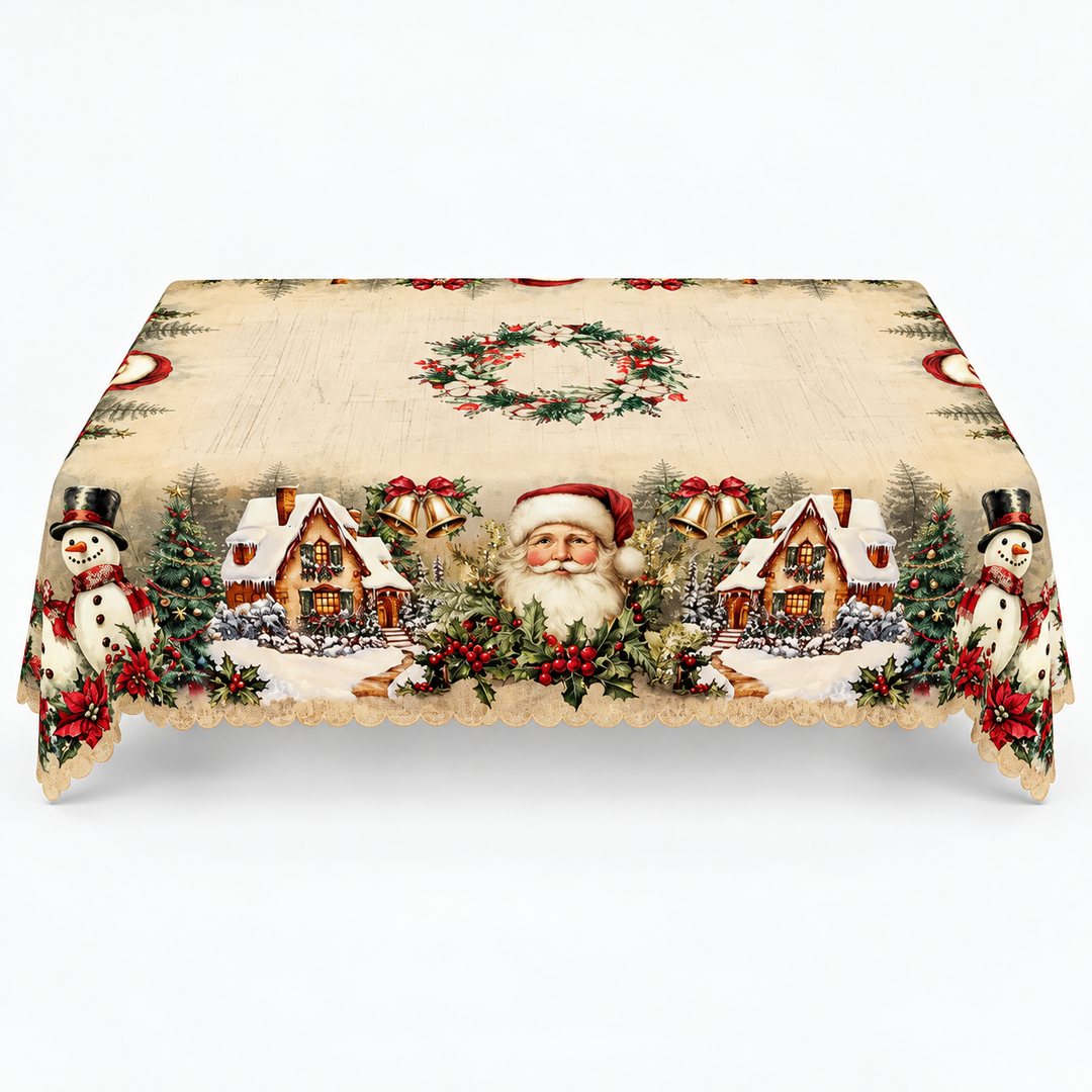 Noelora | Weihnachts-Tischdecke mit geprägtem Druck