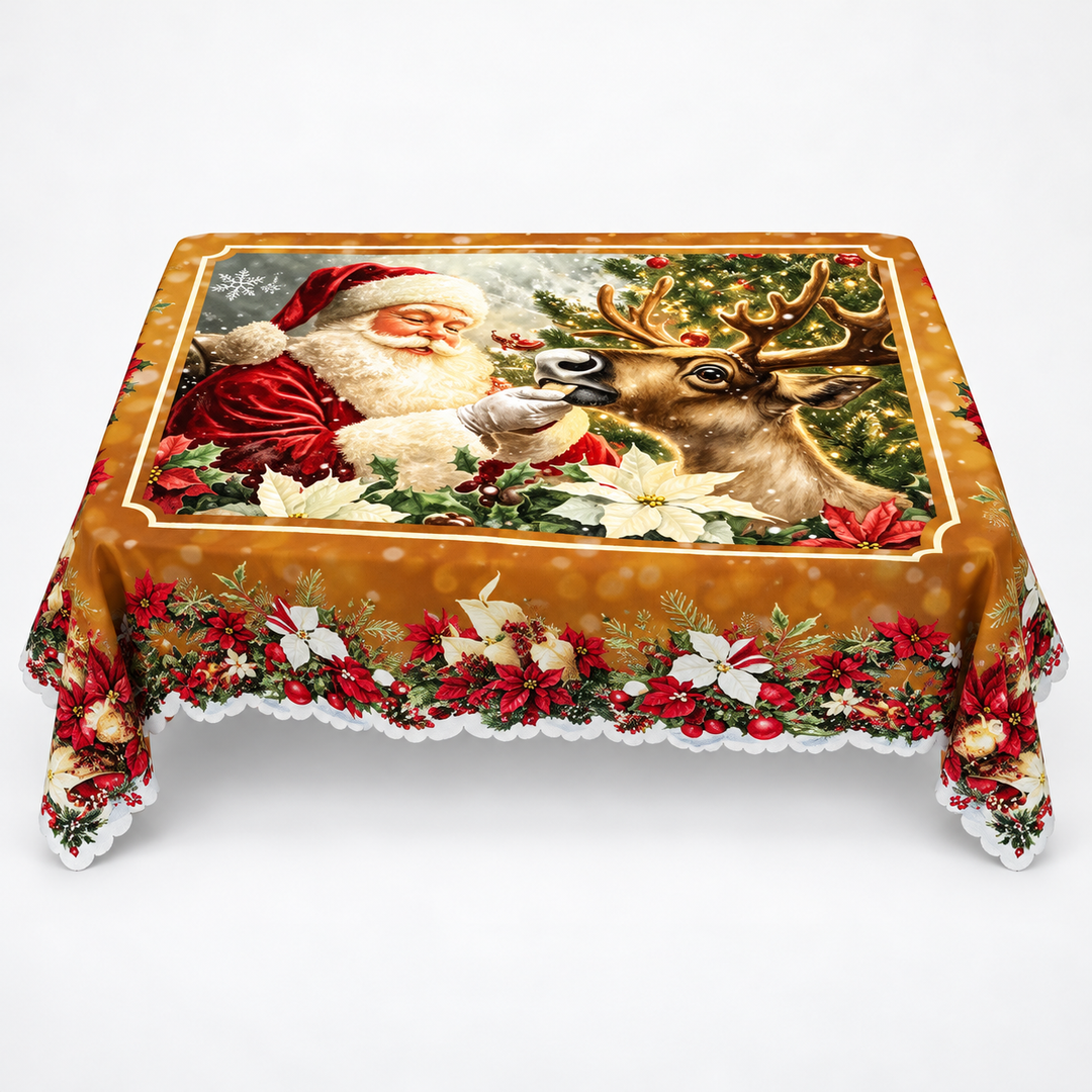 Noelora | Weihnachts-Tischdecke mit geprägtem Druck