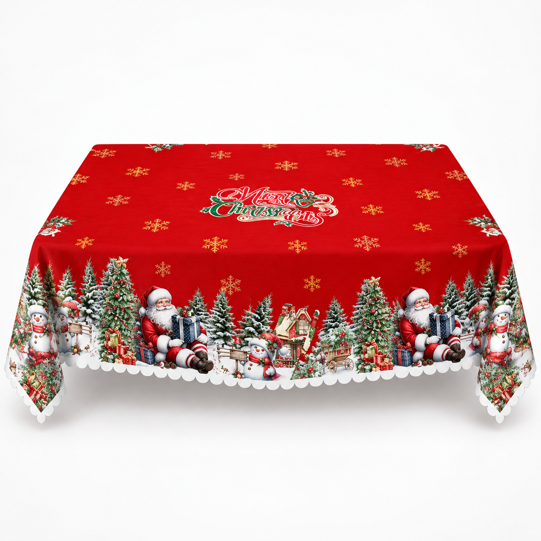 Noelora | Weihnachts-Tischdecke mit geprägtem Druck
