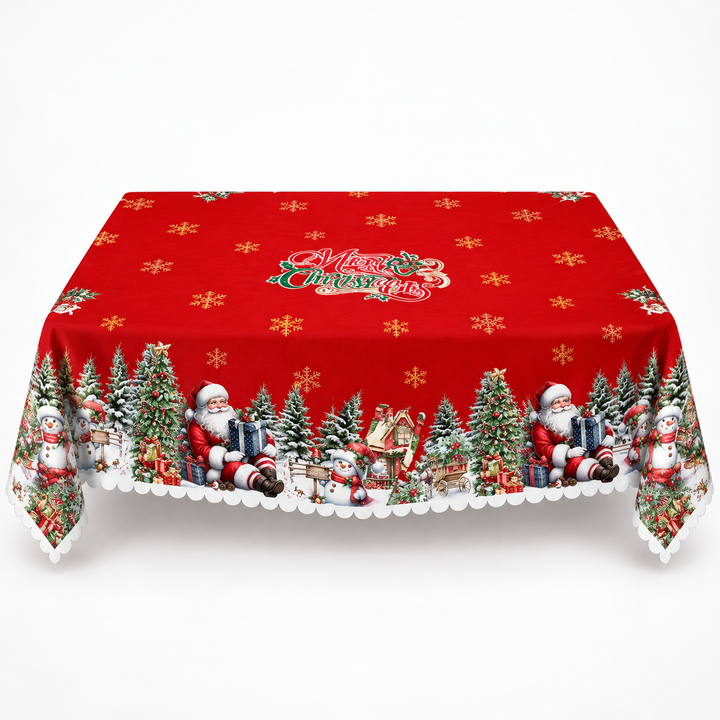 Noelora | Weihnachts-Tischdecke mit geprägtem Druck