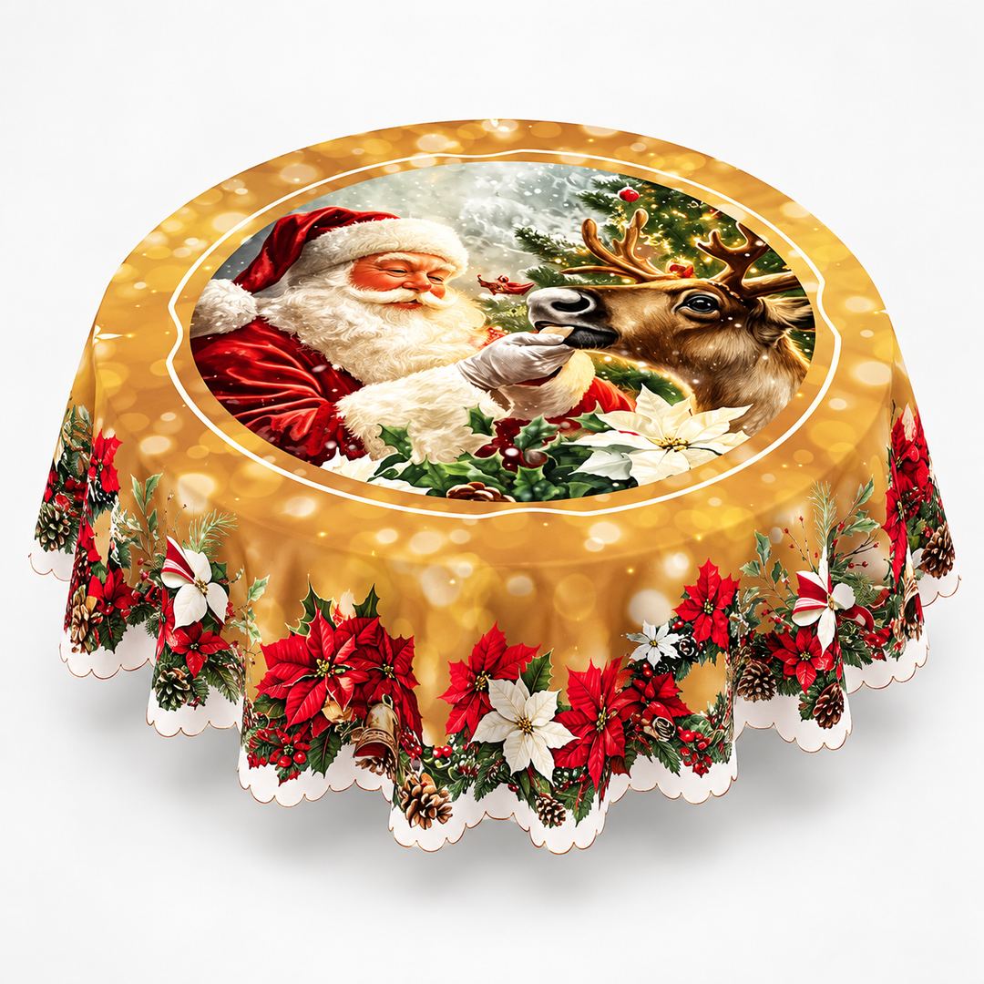 Noelora | Weihnachts-Tischdecke mit geprägtem Druck