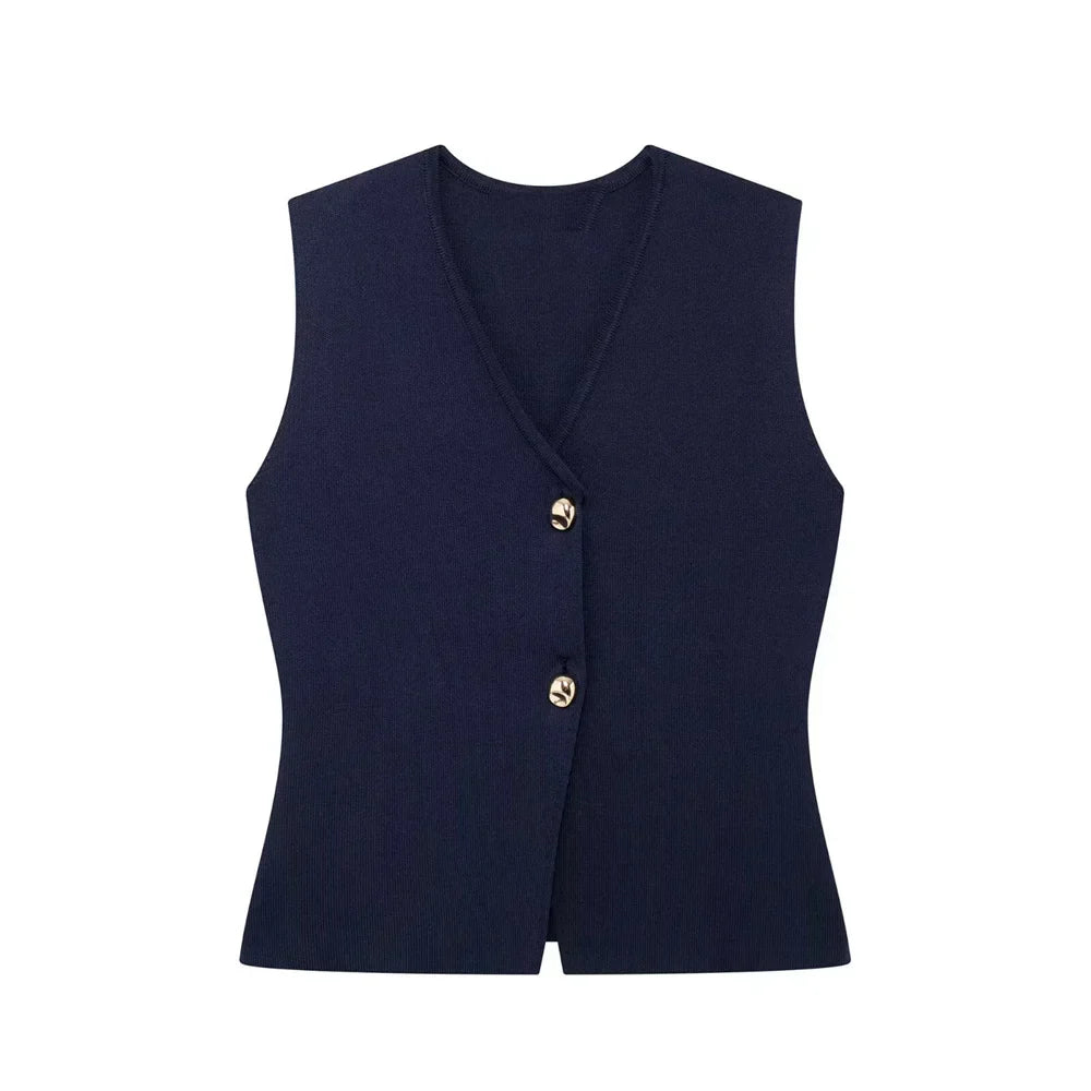 Gilet Top avec décolleté en V – stretch doux, chic de Stockholm